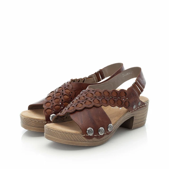 Rieker Sandale Femmes Sandales Sandalette Sandalettes Braun V6889 Neuf