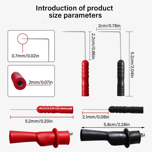 Pin de remplacement multimètre Universel Pin de test de sonde multimètre 2
