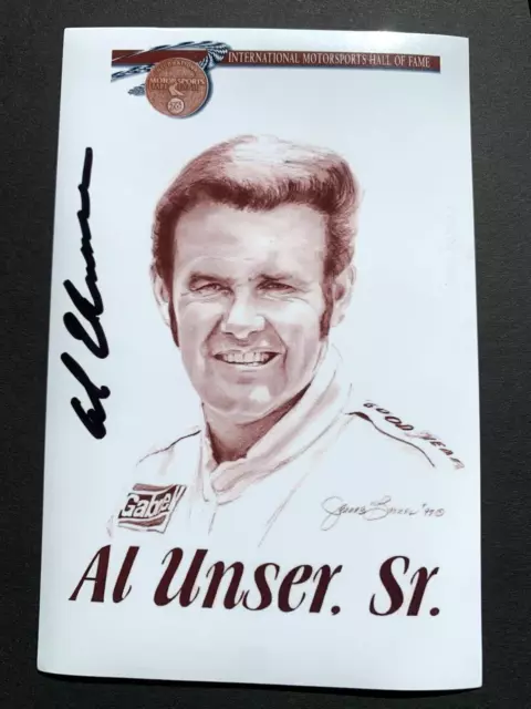 AL UNSER (†2021)   HOF Motorsports signed autograph 4x6 Photo