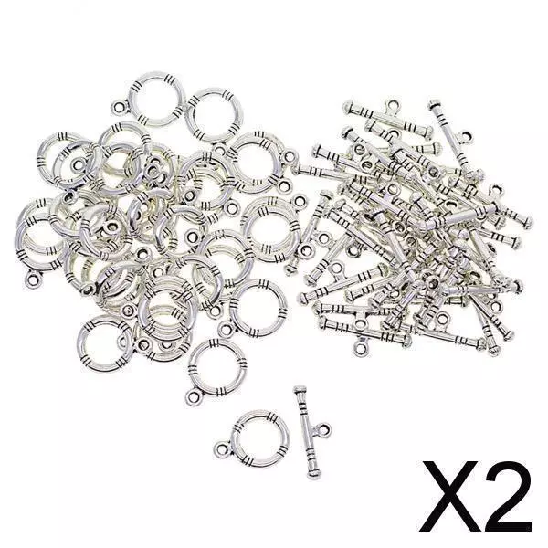 2x50 Sets Tibetan Silver OT Toggle Clasps Jewelry making clasp DIY Findings