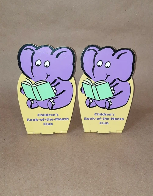 VINTAGE CHILDREN'S BOOK Of The Month Club Metal Purple Elephant