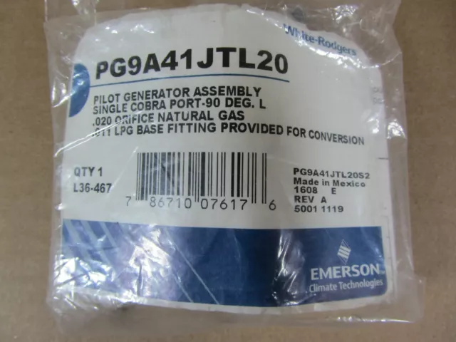Pilot Generator Assembly, White Rodgers, Emerson PG9A41JTL20