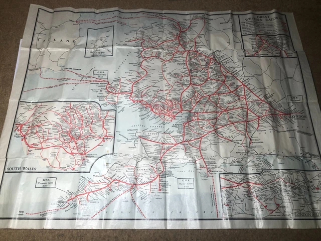 GREAT WESTERN RAILWAY vintage early 20th century map GWR £2.99 ...