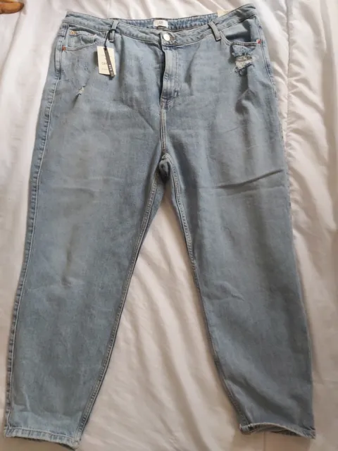 Pantaloni alti da donna/donna/ragazza in denim taglia 24 RIVER ISLAND NUOVI CON ETICHETTE PREZZO SPECIALE £40