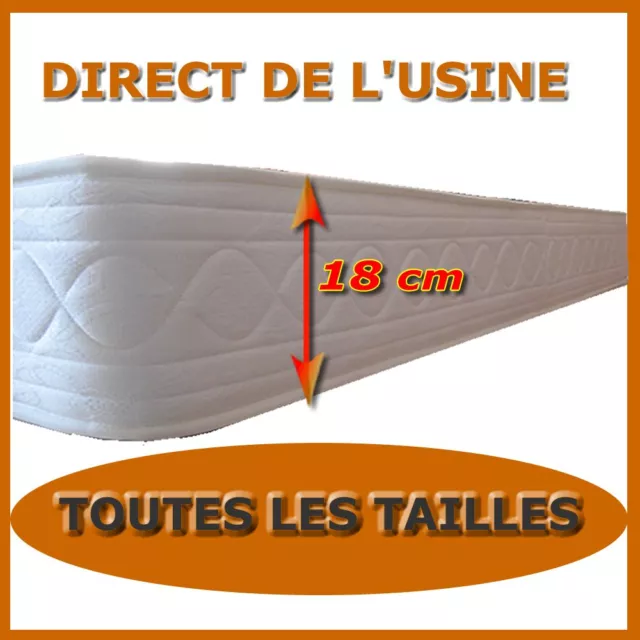 Matelas orthopédique en polyuréthane avec zones différenciées - hauteur 18 cm