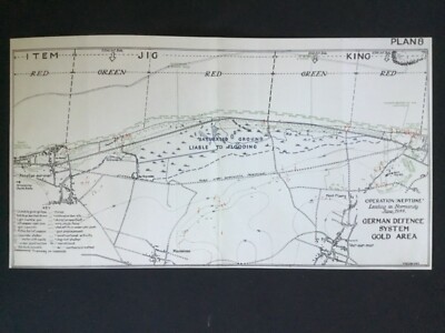 WWII D DAY 1944 German Normandy - Wwii D Day 1944 German Normandy Beach Defence Map 