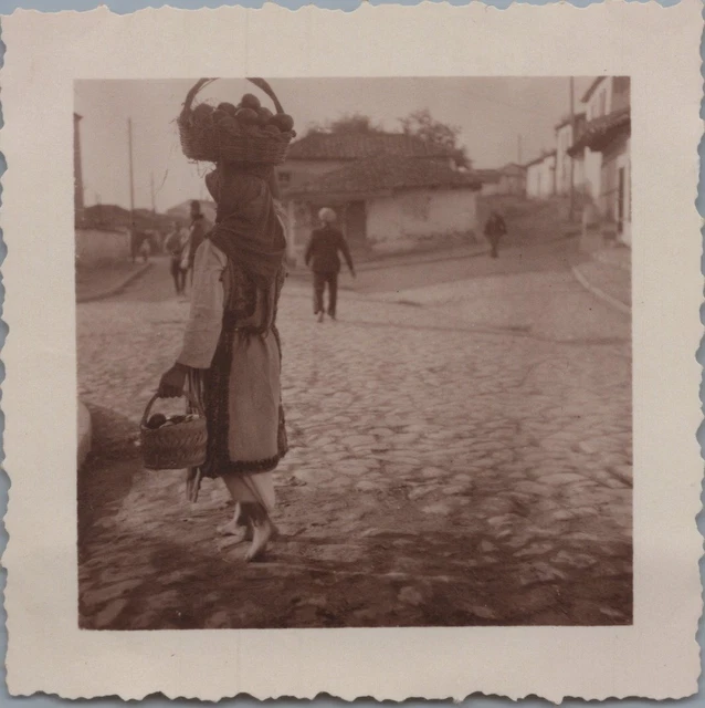 Tirage Argentique Original Vintage - Tetovo, Macédoine, Le Marché, Circa 1930 - 6,5x6,5 Cm