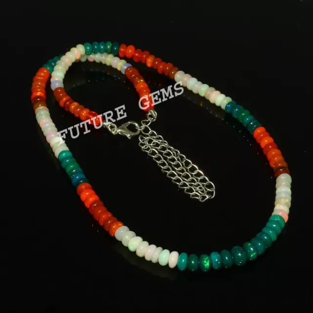 Äthiopische Opal Perlen Multi Glatt Großhandel Schmuck Halskette NP-1894