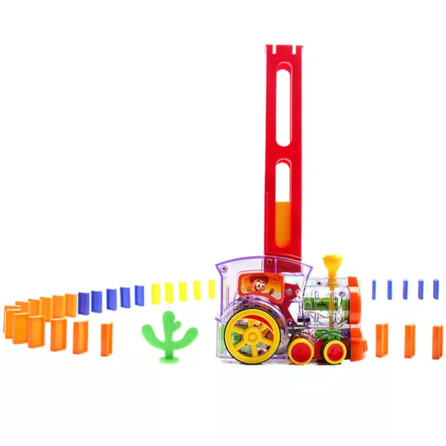 63-tlg Automatisch Domino Lokomotive Spielzeug mit Lichter und Musik, Kinder