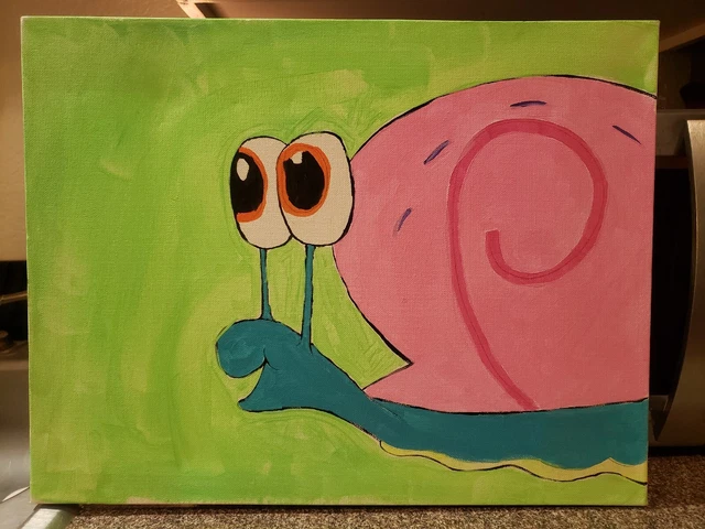 Gary the snail from SpongeBob original painting 1 of 1 on 14x18 canvas