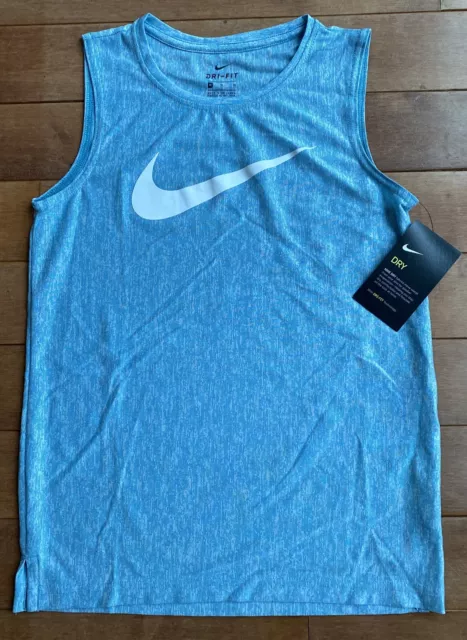 Boys Youth Nike Sleeveless Tank Top Athletic Shirt NWT Size Medium M Blue