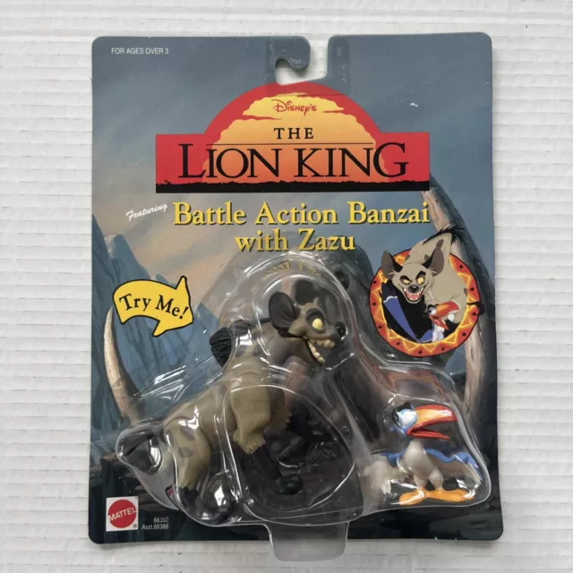 Vintage Disney The Lion King Battle Action Banzai w/ Zazu Figure Toy 90s New