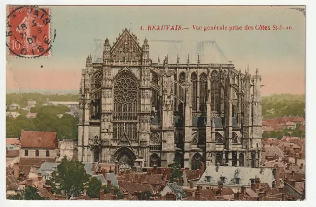 BEAUVAIS - Oise - CPA 60 - general color view - small fold bottom left