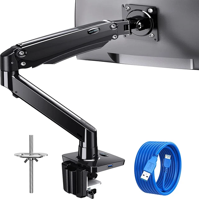 SINGLE MONITOR ARM, Gas Spring Monitor Desk Stand, Adjustable Swivel