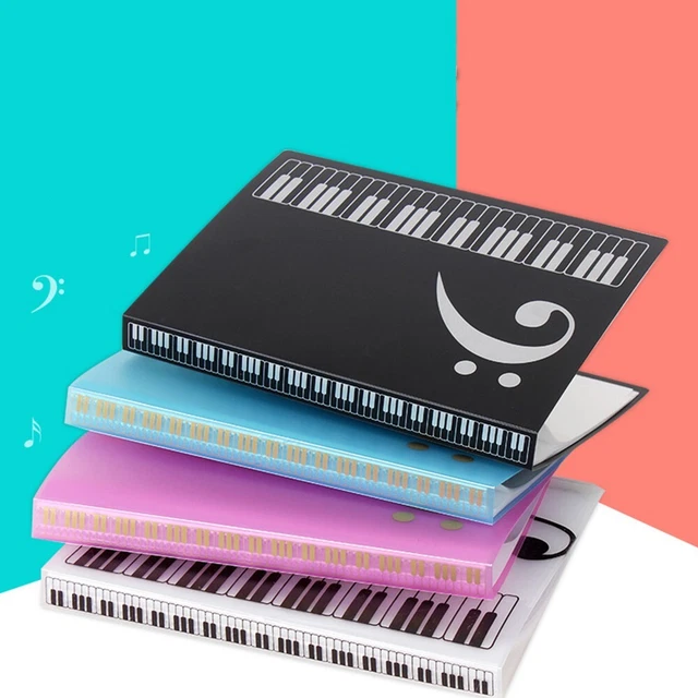 Musique Livre Pince Feuille Dossier Bleu Imperméable Blanc 1 X 40 Poches