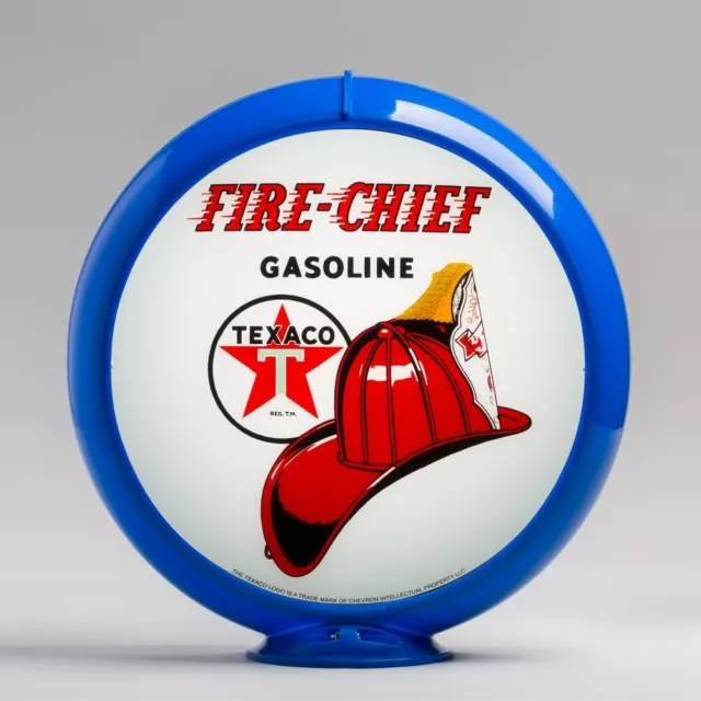 Texaco Fire Chief Gas Pump Globe 13.5" in Light Blue Plastic Body (G195)