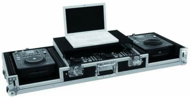 Konsole Road LS-1 für 2 CD-Player, Mixer, Laptopablage DJ-Workstation Flightcase