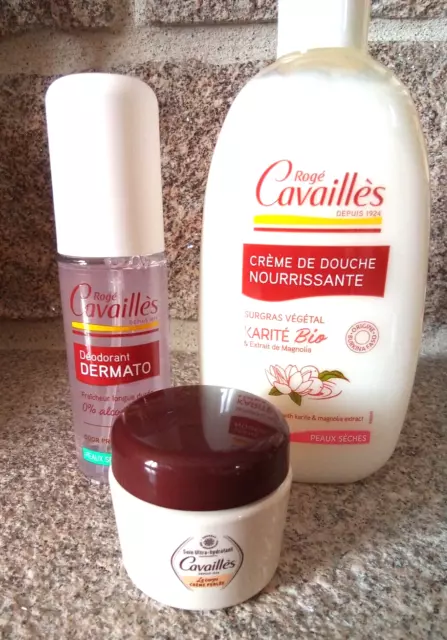 lot Rogé Cavaillès deo , crème de douche et hydratante