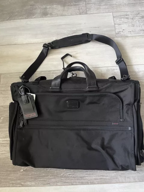 Tumi Alpha Black Garment Bag Tri-Fold Carry-On Travel Luggage Shoulder Strap