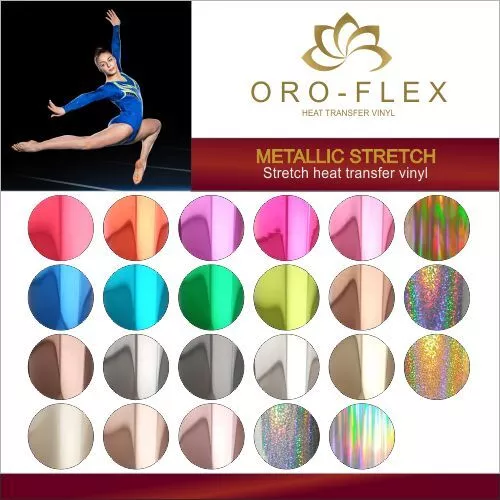 HTV OROFLEX Metallic Stretch Flex- Bügelfolie mit Spiegeleffekt ! ab41,5 €/m2