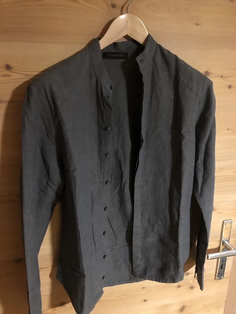 Camicia in gravo in pietra 46 lino seta come NUOVA costume tradizionale + moderna