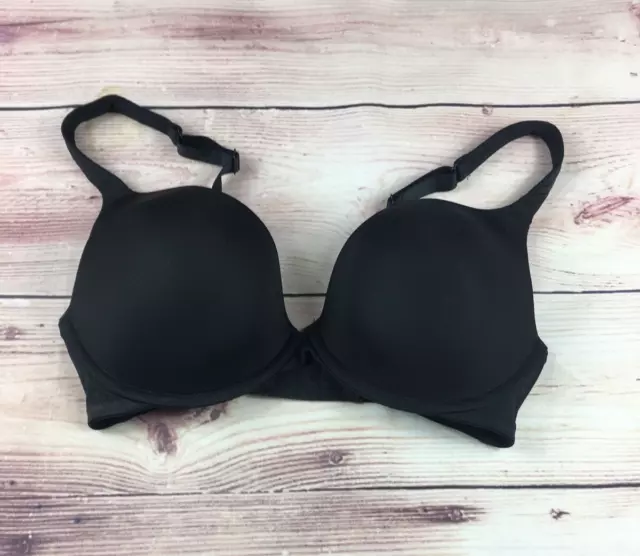 Lane Bryant Cacique Smooth Boost Plunge Bra Size 32DDD Black