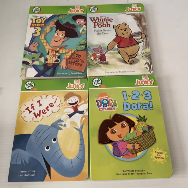 Leap Frog Tag Junior Books Bundle of 4 Books Dora the Explorer Winnie the Pooh