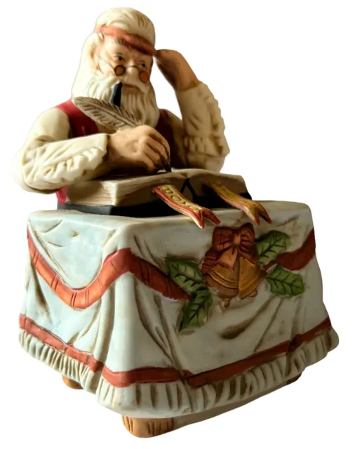 Ceramic Santa Naughty List Music Box Plays Jolly Old St Nicholas