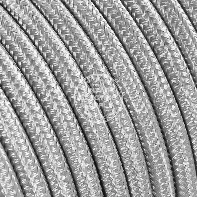 Silver Round Cloth Covered Electrical Wire - Braided Rayon Fabric Wire