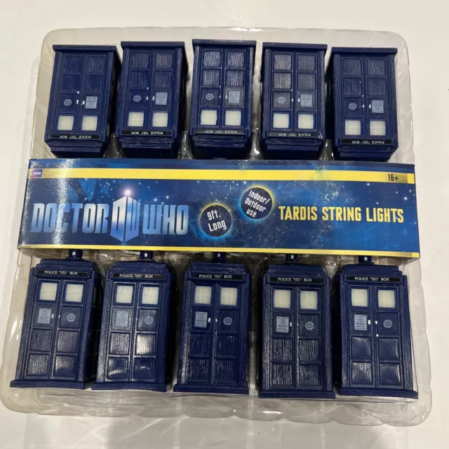 Doctor Who Tardis String Lights 9' Indoor/Outdoor NEW Party Holiday Christmas