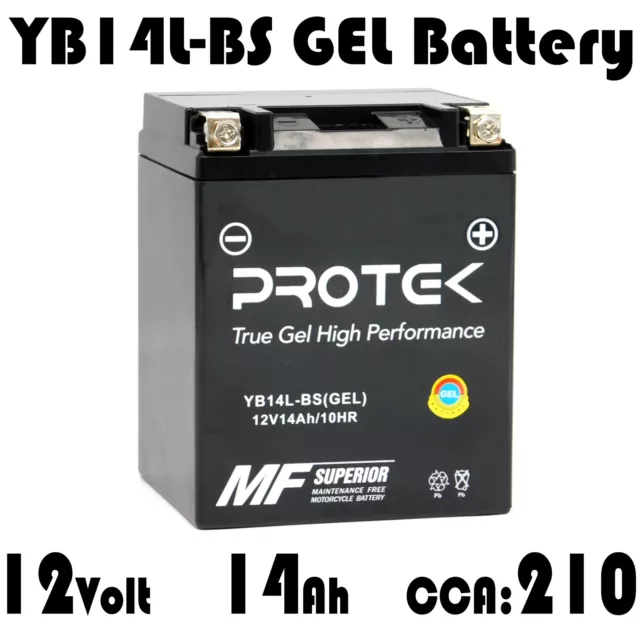 YTX14AHL-BS YB14L-A2 SYB14L-A2 Gel Battery for 1987-2010 Kawasaki Ninja 500