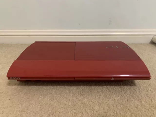 Red Sony Playstation 3 PS3 Super Slim Console Cech 4002c 500gb Mint Condition