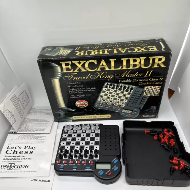Excalibur Travel King Master II 169E-2 Portable Electronic Chess/Checker Game