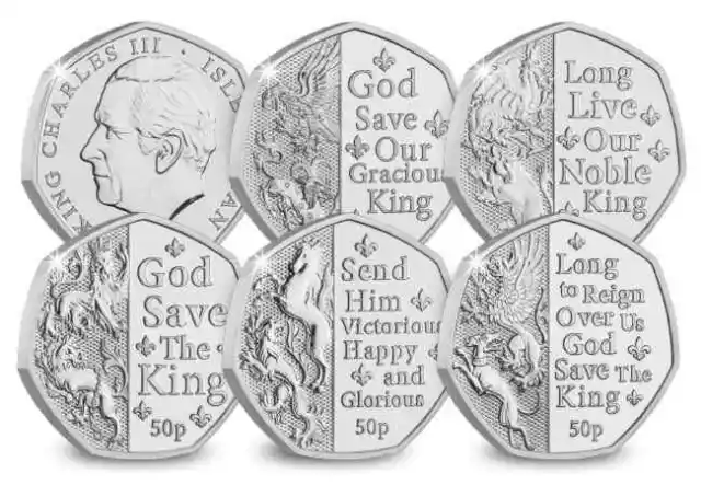 2023 Coronation of His Majesty King Charles III 50p Coins (Uncirculated)