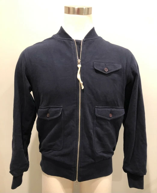 Universal Works navy blue cotton bomber jacket (size: M) - great condition!