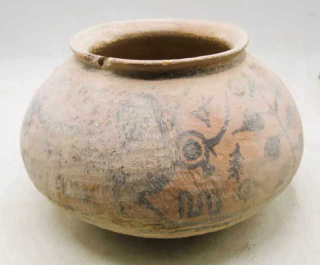 A153 Ancient Indus Valley Harappan Terracotta Vessel With Beast Motifs 2000 Bc