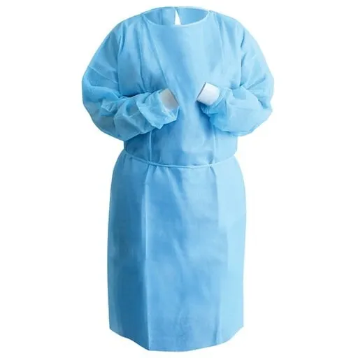 10 ct Level 2 Isolation Medical Gown Non-Sterile Reusable L Blue