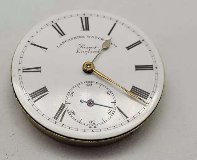 Antique Lancachire Watch Co Ltd., Pocket Watch Movement Spare Only 43 Mm. /O030