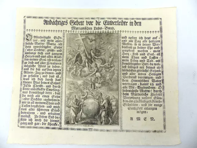 Kupferstich Johann Melchior Gutwein Augsburg um 1730 Andächtiges Gebet