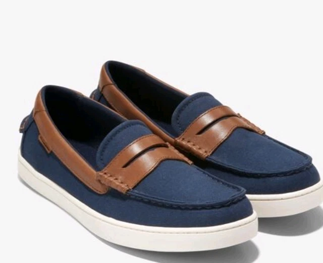 Cole Haan Nantucket Penny Shoes Mens Size 9.5M Blue Tan Nubuck Loafers New Cole haan nantucket loafer - Gem main image 2