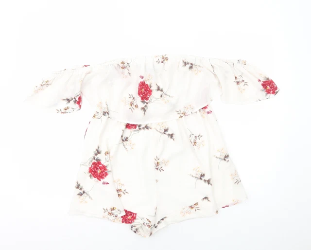Maglione Yoins donna bianco floreale poliestere pezzo unico taglia L