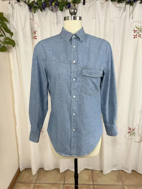 Boy. Band of Outsiders Blue Chambray Button Up Shirt Men's Sz 1/Small ITALY