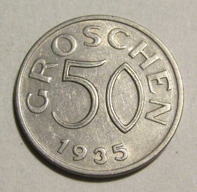 Austria 1935 50 Groschen Coin