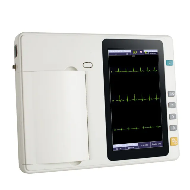 Carejoy CE Touch Screen 7" ECG EKG Machine 12 lead 3-Channel Electrocardiograph
