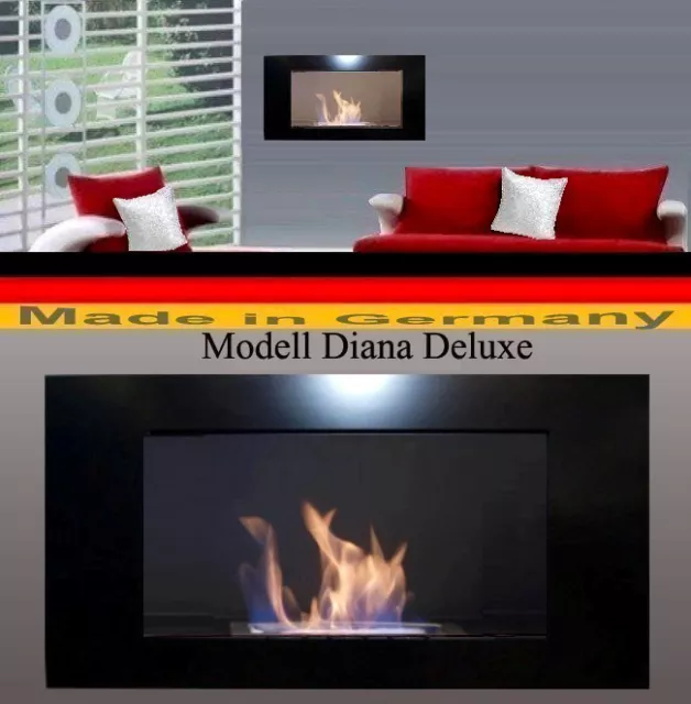Cheminee Ethanol Diana Deluxe Noir Fire Place Caminetto