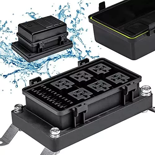 TRUE MODS 12V Auto Waterproof Fuse Relay Box Block 6 Bosch Style Relay Holder...