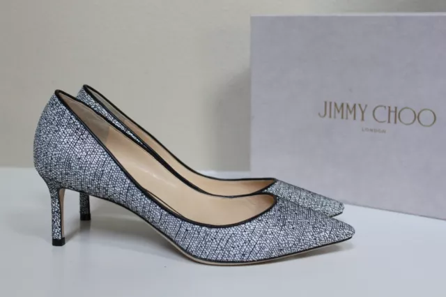 New sz 8.5 / 38.5 Jimmy Choo Romy Chalk Pointed Toe Low Heel Classic Pump Shoes