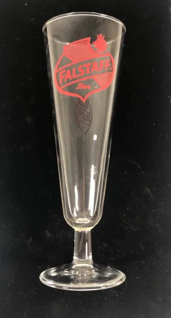 Vintage Falstaff Pilsner Beer Stemmed Glass 10oz Unique EUC PROP