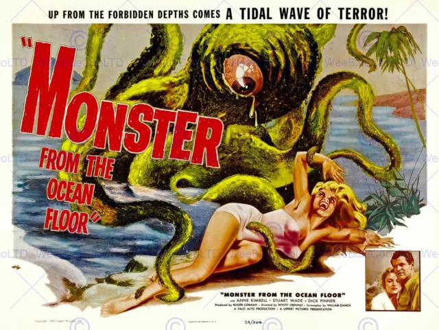 Movie Film Monster Ocean Floor Octopus Horror Art Print Posterbb6664B