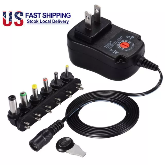 Power Adapter for AC Input 100-240 Volts 12W 3V-12V Universal AC to DC Supply